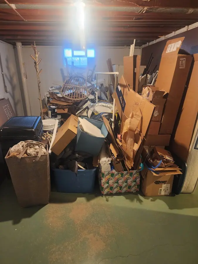 Roll-off dumpster container at job site for 4 Yard Dumpster Rental in Mentone